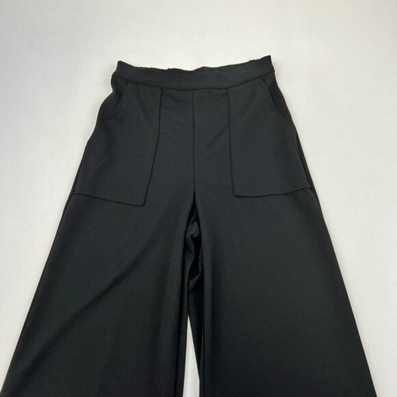 Good Luck Gem Womens Gauchos Pants Black High Rise Elastic Waist Stretch XS - Picture 5 of 10